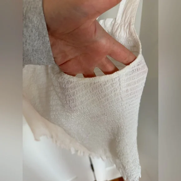 Madewell Lucie Smocked Tank Top Eyelet White Large - Picture 7 of 12